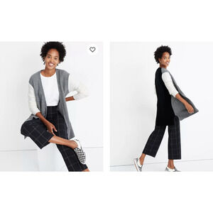 Madewell Colorblock Kent Cardigan S Small Merino Alpaca Blend Open Front *READ